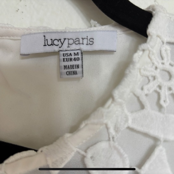 NWOT LUCY PARIS WHITE LACE BELL SLEEVES SHIRT - Picture 6 of 6